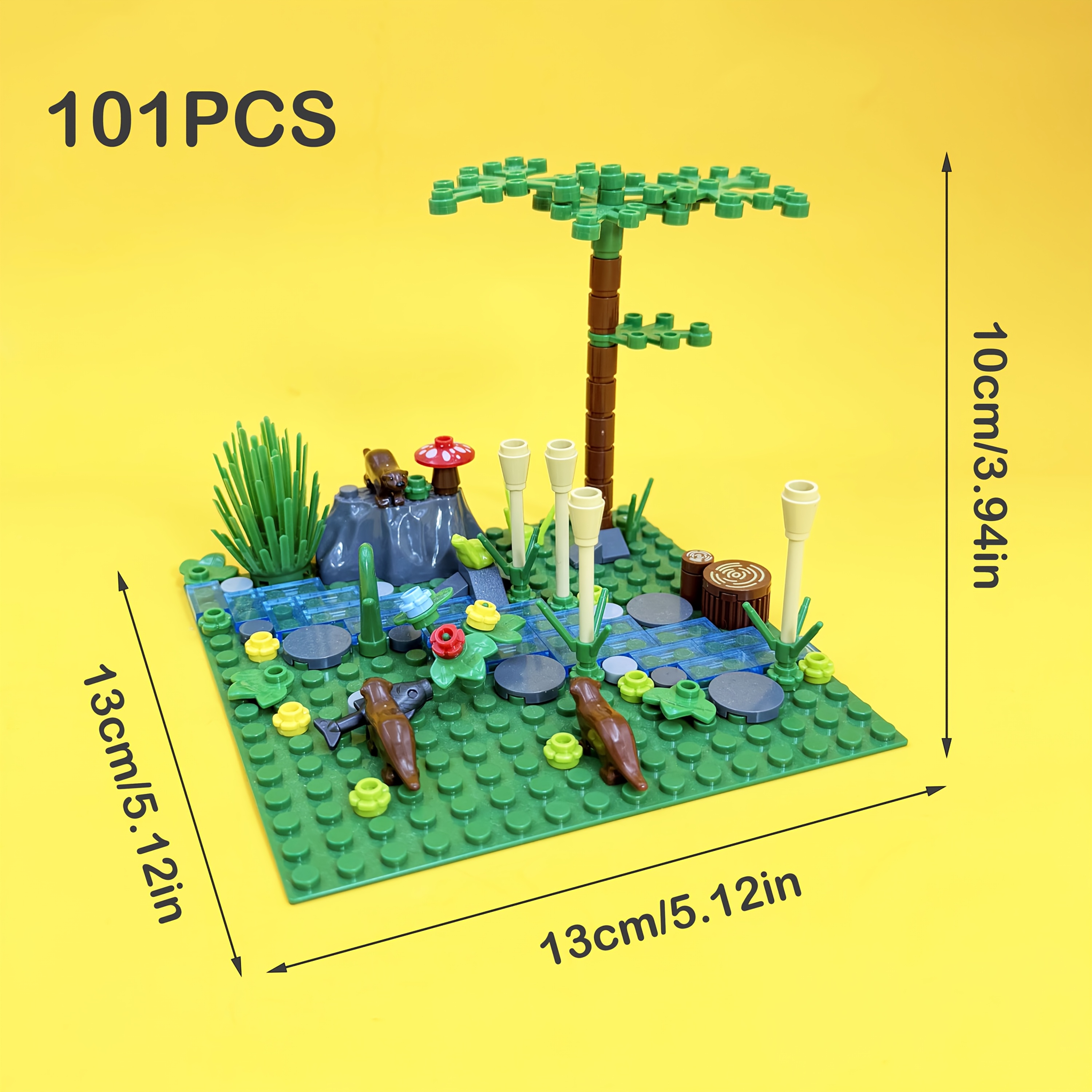 Image of 101pcs Otter Scene Building Block Set, Farm Zoo Scene Additions, Educational Stem Toy For Kids, Made Of Abs Material, Halloween Gift, Birthday Present