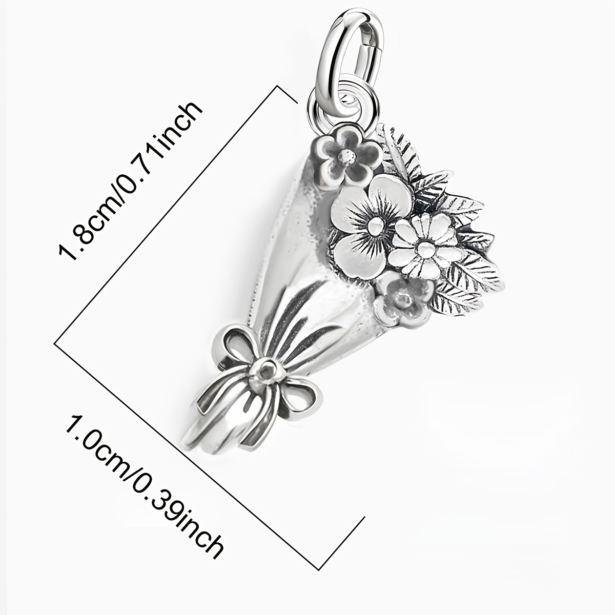 Women's 925 Silver Bouquet DIY Vintage Pendant, Gift for Her