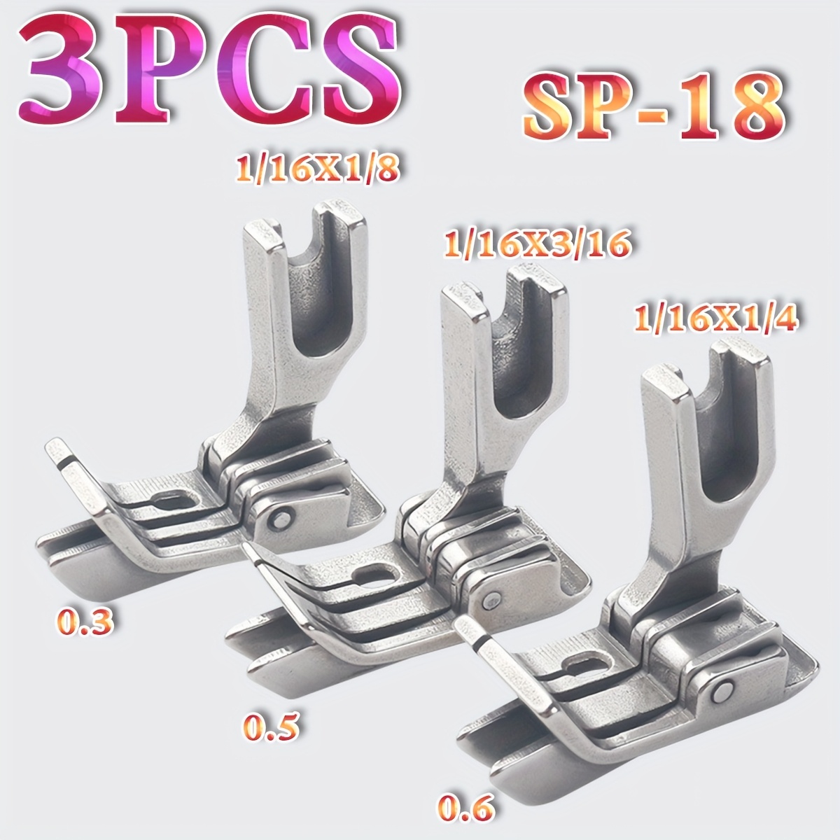 TEMU 3 pezzi Puntale a filettatura per macchina da cucire industriale a flangia SP-18, Puntale a , Puntale a per cucire jeans, tasche, Puntale a