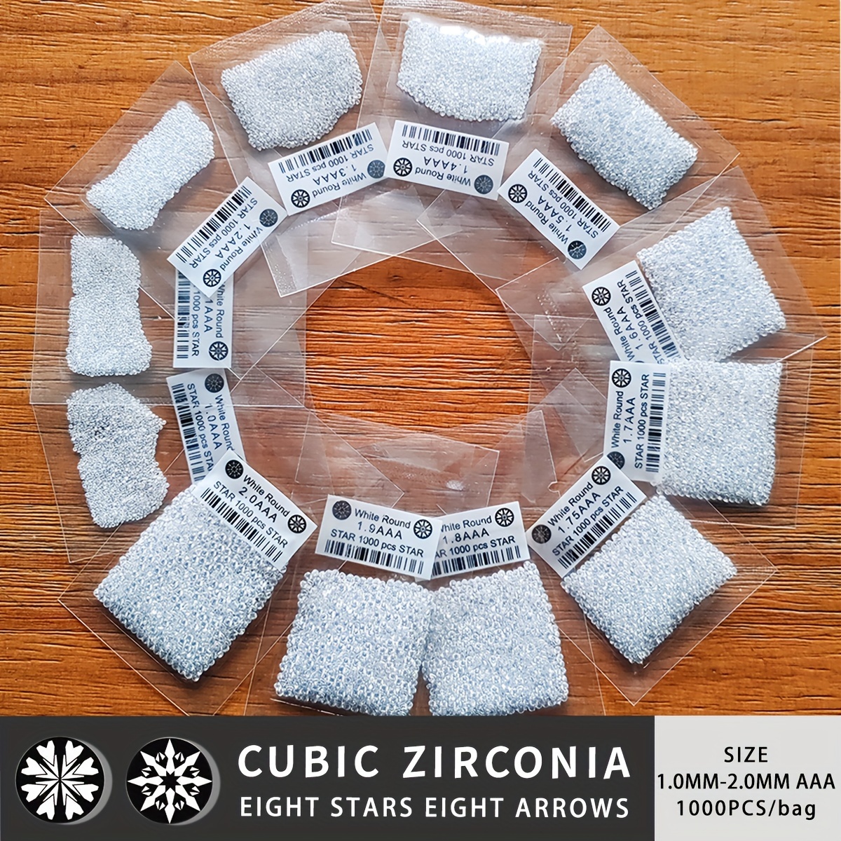 5A Quality 100pcs/lot 3.0~20mm Big Sizes CZ Loose White Cubic Zirconia Stone 10mm 20mm Round Cut Synthetic Gems For Jewelry DIY - 36