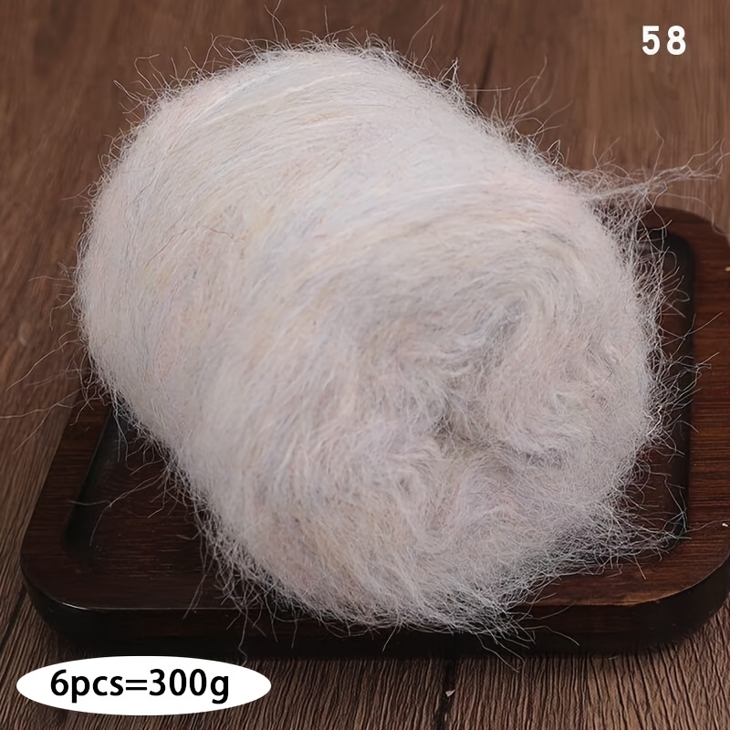 TEMU 300g 1 Large Bag Of Long Wool And Mohair Yarn, Used For Weaving Women's Fashion Clothing Yarn, Making Sweaters, Scarves, Shawls, Jackets, Hats,