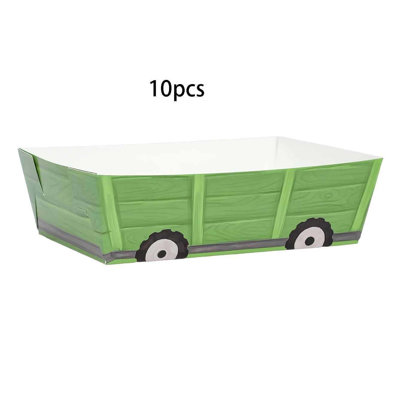 E-shop Papier-Snack-Schalen Set mit Bauerntraktor-Motiv, erhältlich in Packungen mit 10, 20 oder 50 Stück. für Geburtstagsdeko. Diese grünen