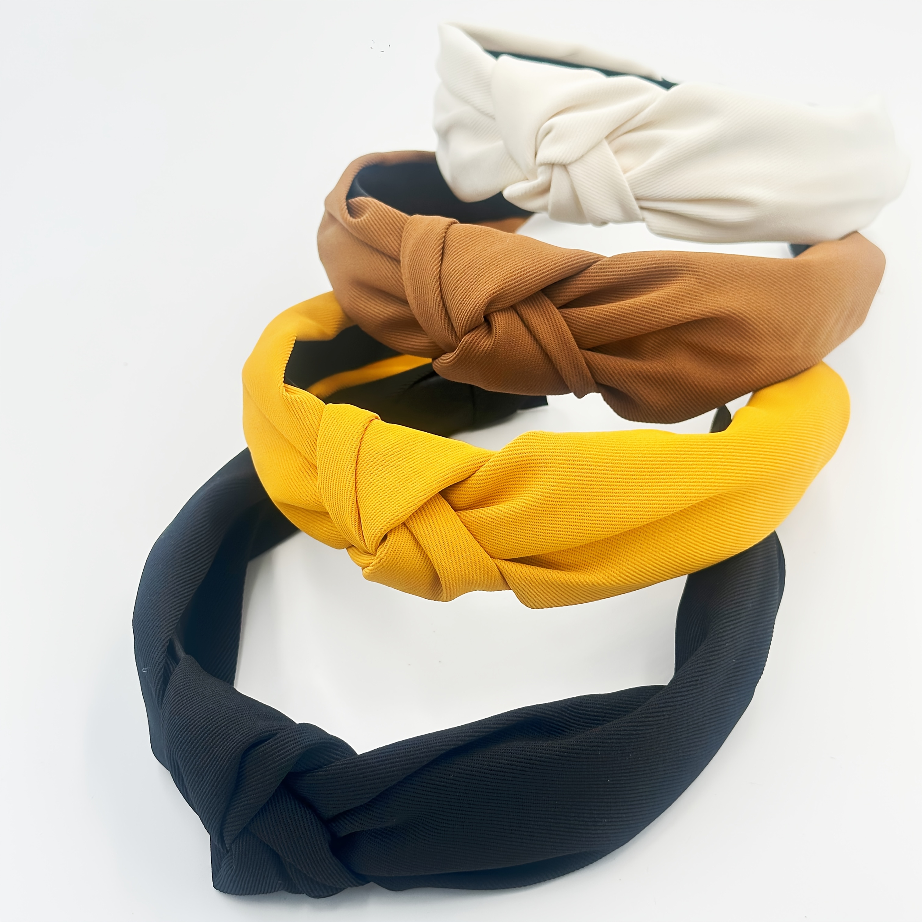 TEMU Juego de 4 accesorios para el pelo de mujer, diademas y cintas para el pelo en e invierno. Hechos de tela, disponibles en múltiples colores y
