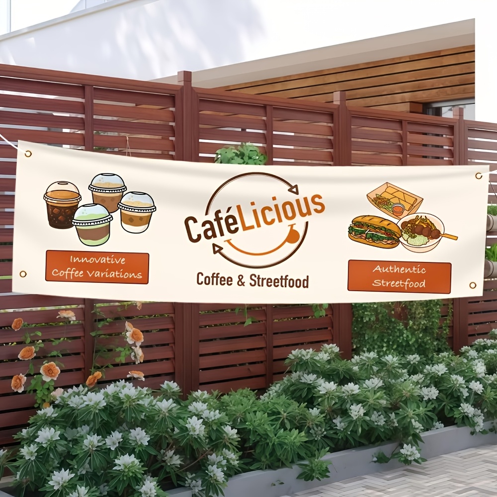 TEMU 1 Custom Banner, Available In Multiple Sizes, Suitable For Personalized Garden And Yard Decoration. Customized With Your Own Logo, Text, Or