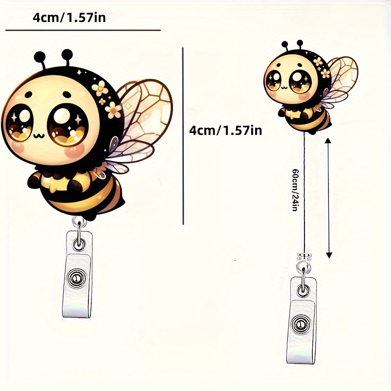 Bee Style Badge Reel Clip Creative Badge Holder Retractable - Temu