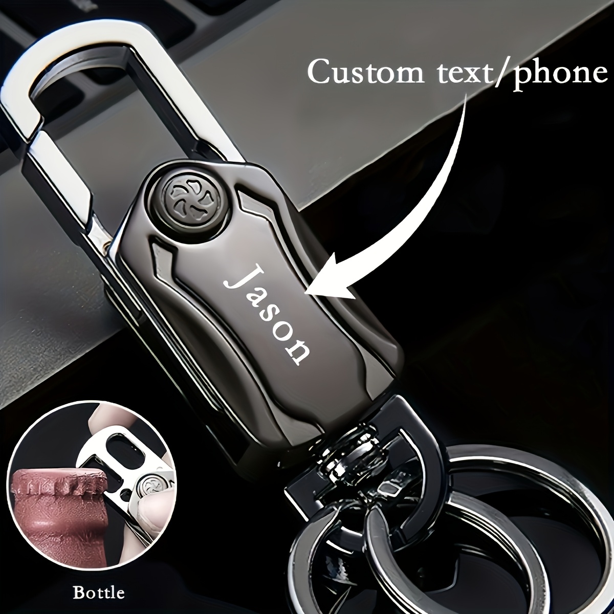 TEMU 1 Custom Text Keychain, Personalized Stainless Steel | Mother's Day Father's Day Gift, For , Anniversary Birthday Wedding Graduation Gift,