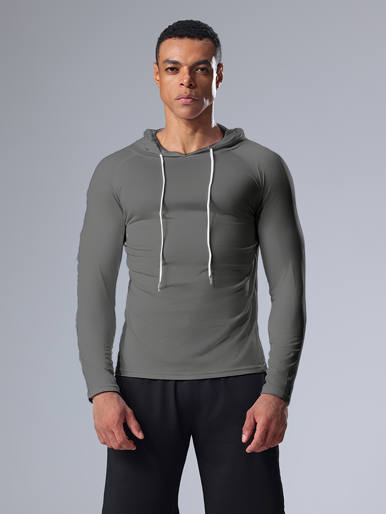 Men's Short Sleeve Hoodie Workout Gym Hooded Sweatshirt Lightweight Slim Fit Athletic Pullover Hoodies T Shirts Be600cf9 00ee 4e08 Ab5d 04ae4c7f5396.151df610123f0bfe64e8f477f0fd0ee7