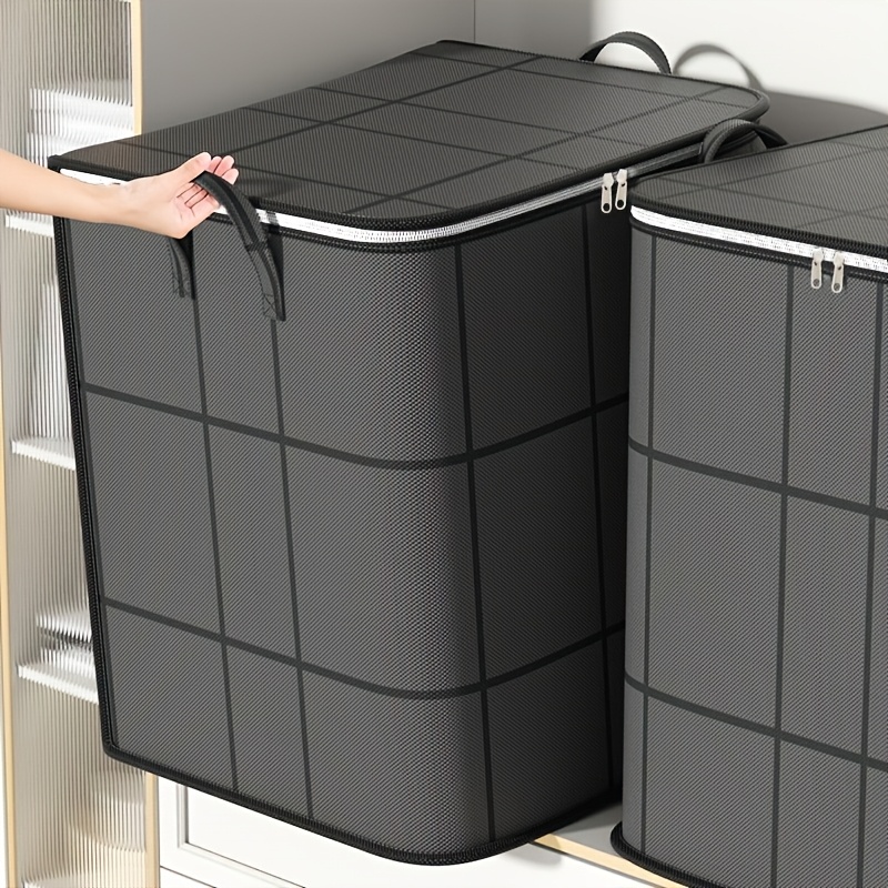 black collapsible wardrobe storage boxes stackable large capacity storage bins space saving quilt storage boxes thickened moving packing bags foldable storage boxes for clothes for and quilts