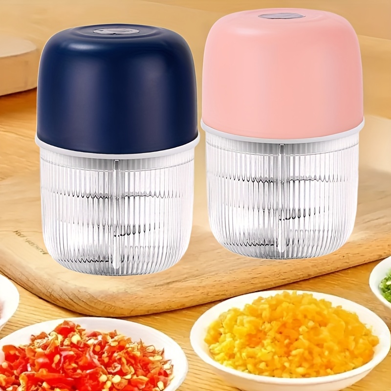 10oz usb rechargeable electric garlic crusher masher portable powerful vegetable chopper with transparent blending jar     garlic and more kitchen gadget kitchen tool modern kitchenware durable plastic Product details 0