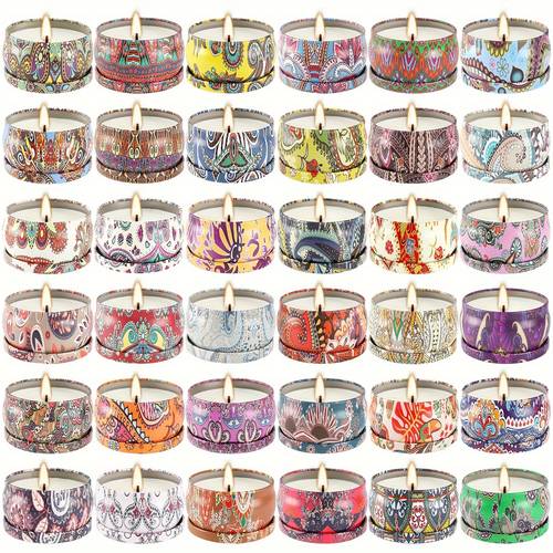 36 pack scented candle gift set womens scented candle decorative soy wax can portable travel candle yoga mothers day valentines day birthday gift suit for fathers day
