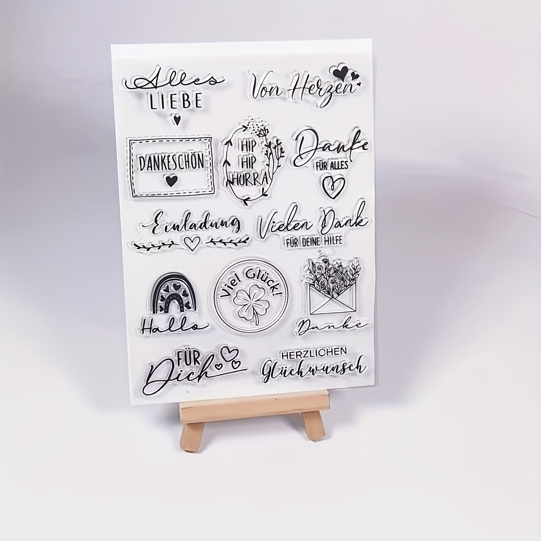 Timbri Trasparenti In Silicone Per Scrapbooking – Foglio 15,5x21,5 Cm Con Vari Motivi (Modello G)