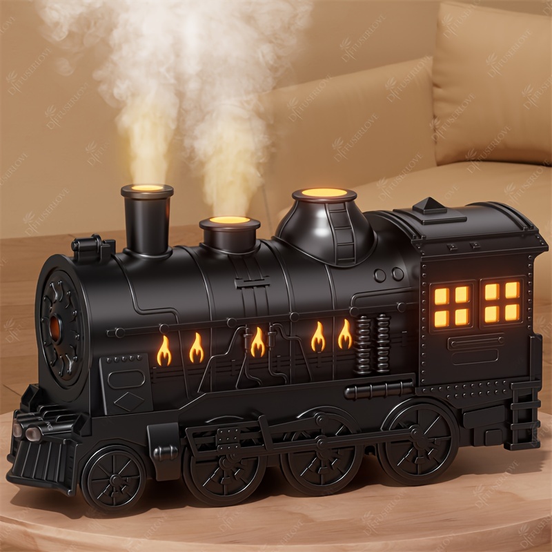 

Portable Humidifier, Train Shape Essential Oil Diffuser Humidifier, 300ml Vintage Train Humidifier For Bedroom, Living Room, Office, 2 Mist/ , Long Moisturization, Timable Use