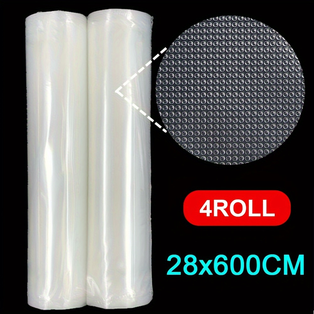 TEMU 1/2/4/10 Rolls Vacuum Food Sealer Bags Saver Seal Rolls Storage Commercial Heat Grade 600cm