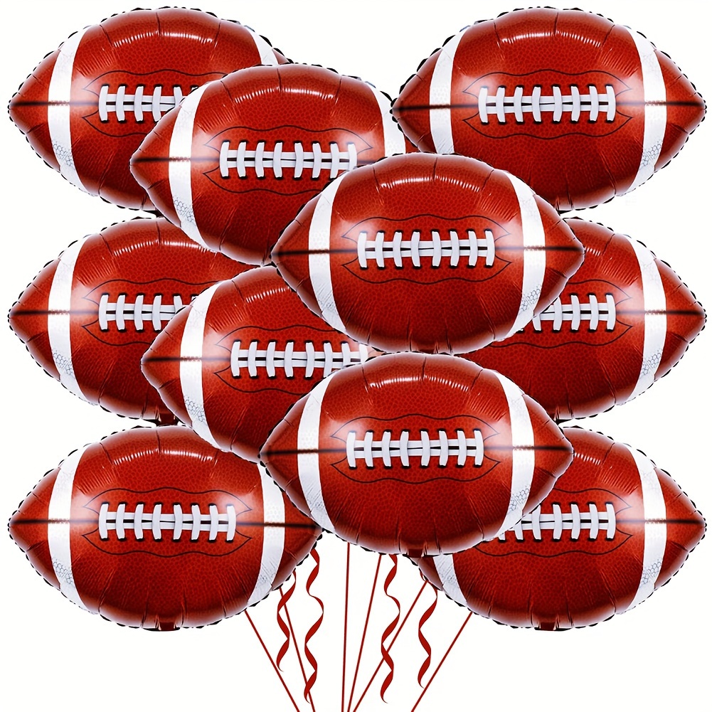 

10pcs, Football Aluminum Foil Balloons, Sport Theme Party Decor, Birthday Decor, Celebration Decor, School Decor, Atmosphere Background Layout, Indoor Outdoor Decor