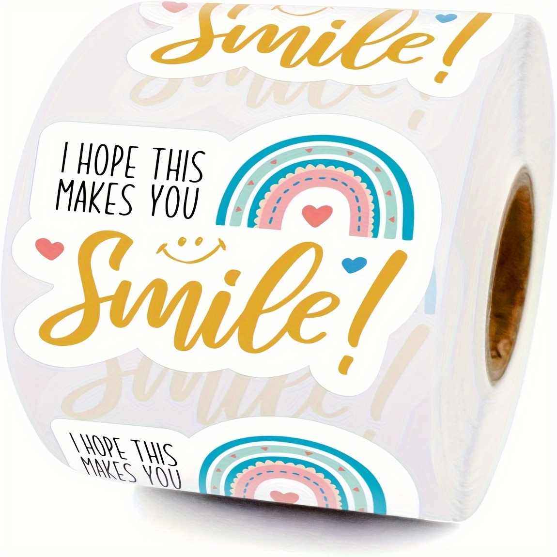 

500pcs/roll, I Hope This Makes You Smile. Fun Little Store Stickers, Online Retailer Shop Owners Order Packaging Labels For Small Businesses Thanks To Stickers