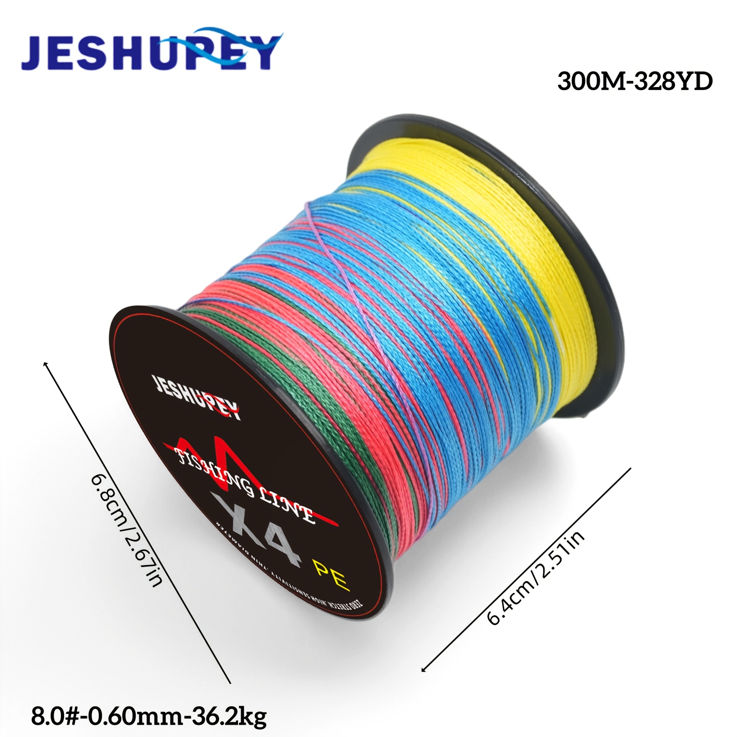 TEMU 300m/328yds Braided Fishing Line - 4 Strands Pe Multi-filament, Ultra-high Tensile Strength, Resistance, Suitable For Long Distance, Ideal For