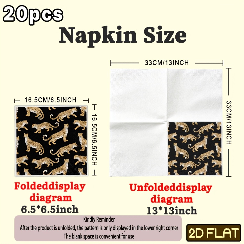 TEMU 20pcs Luxury Print Napkins Decorative Paper, Spring Summer Picnic, Wedding Birthday Garden Party Decoration Serviettes, Restaurant, Coffee Shop