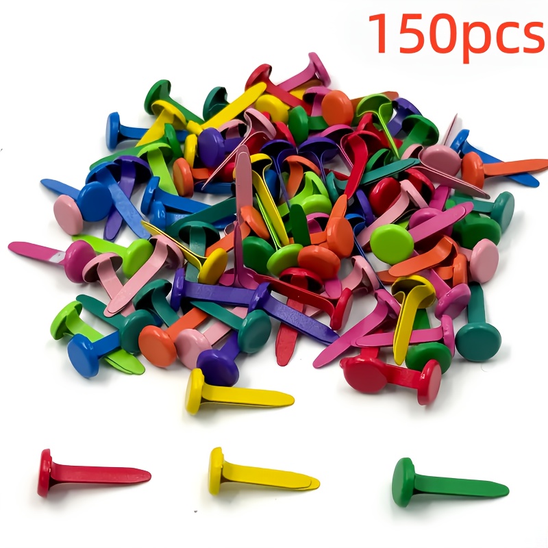 TEMU Paquete de 150 Remaches de Herramienta de Sujeción de Dos Pies 8X18Mm, (, Plateado, Cobre Antiguo, Mezclado) - Pequeños Sujetadores Metálicos