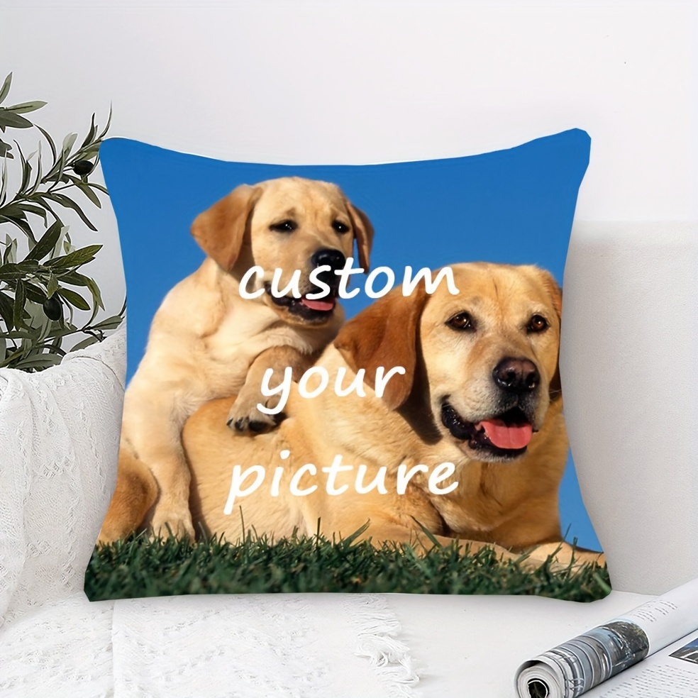 Custom 18x18 Inch Plush Throw Pillow Cover - Personalized Dog Lover Design, Soft & Cozy, Zip Closure, Hand Wash Only - Perfect for Couch or Bed Decor (Pillow Not Included)