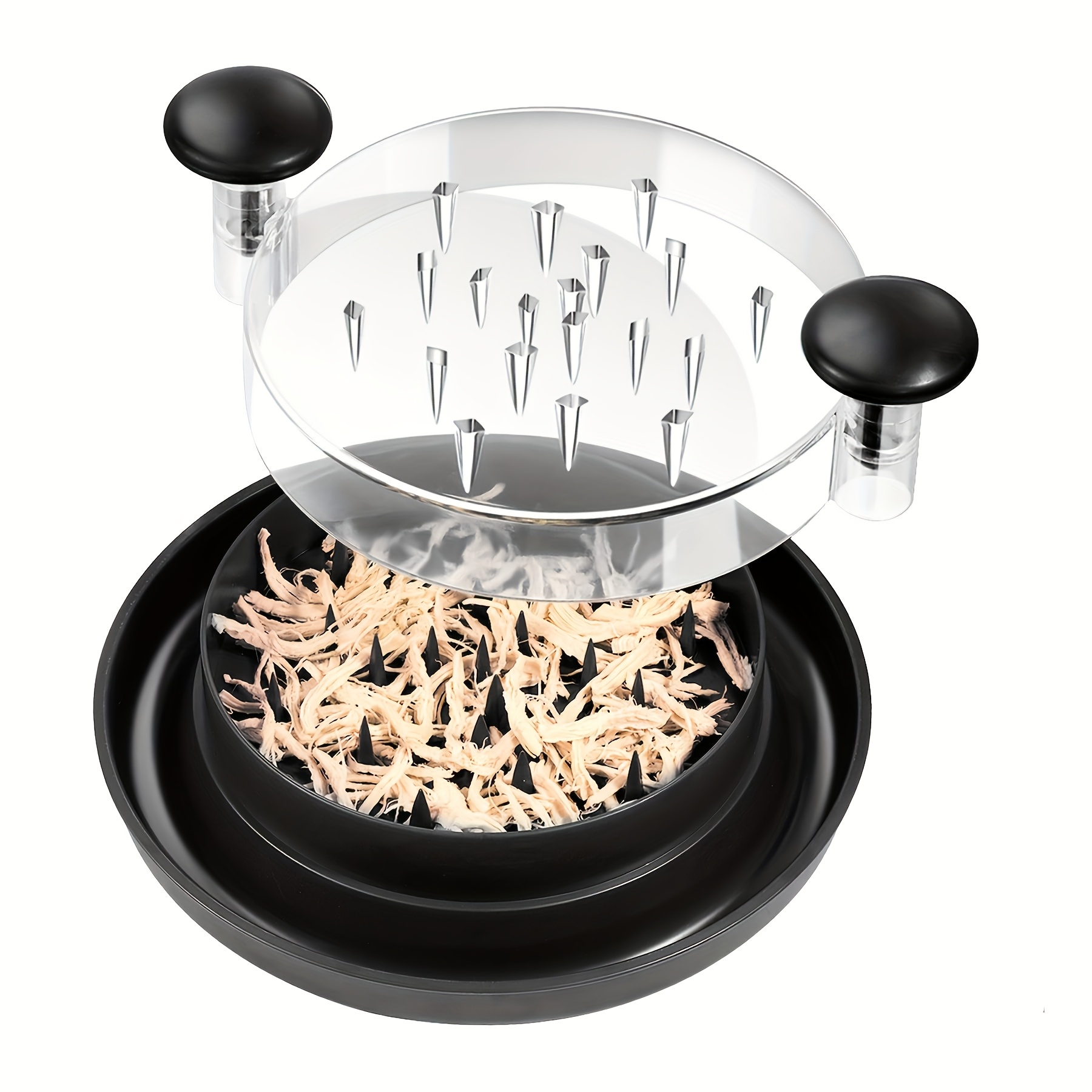 Image of Upgraded Chicken Chopper With Transparent Cover, Large Non-slip Base, Durable Plastic Cutting Tool For Chicken, Cabbage, Beef, Vegetables - Easy To Operate And Clean, Battery-free