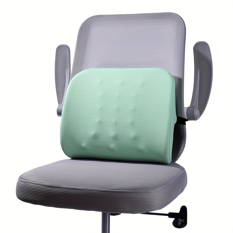 ergonomic memory foam lumbar support cushion for office chairs and car seats soft adjustable removable cover grey pink green black knit polyester fabric lightweight compressible   cushion Product details 4