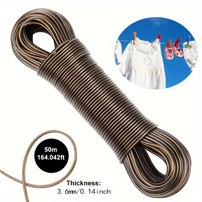 1pc, Clothes Drying Rope Rope, Drying Clothes Laundry Clothes Lines,  Thick Strong Plastic PVC Cover, Heavy Duty C