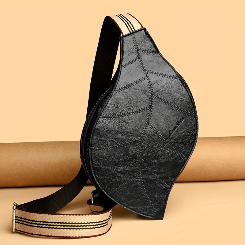 Vintage Chic Crossbody Sling Bag - Adjustable Strap, Buckle Closure, Edge Paint Detailing, Polyester Lining - Stylish, Versatile, and Spacious Shoulder Bag for Travel, Everyday Use, and Occasions