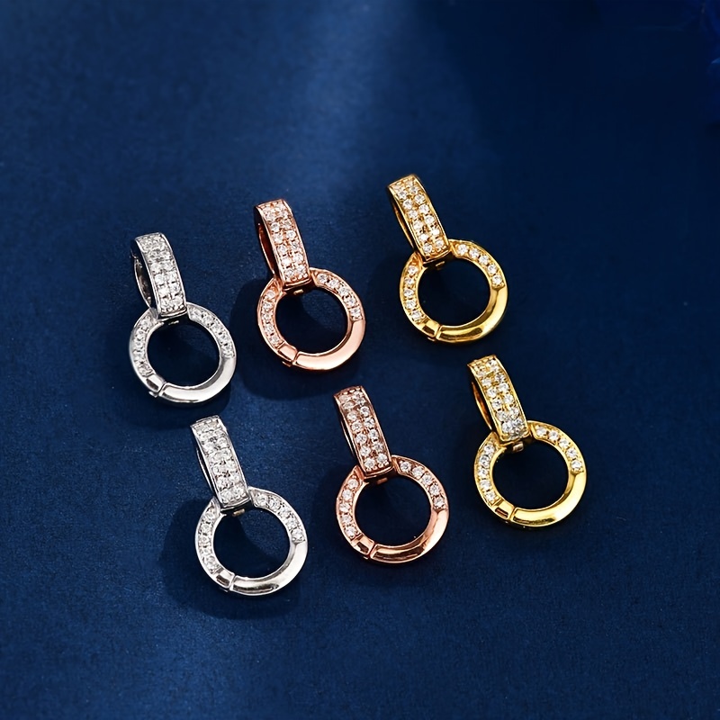 

Weatiapo Universal Pendant Clasps With Synthetic Cubic Zirconia, Jewelry Making Parts And Accessories, Copper, Assorted Colors