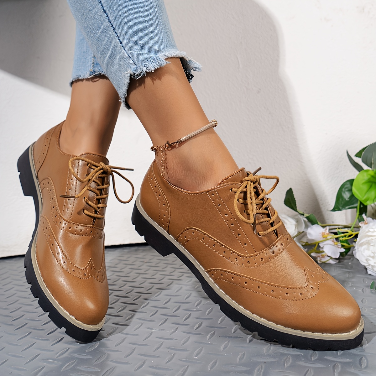 Calzado Oxford para mujer Temu Peru