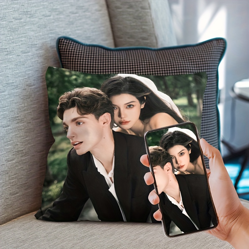 

Customized Birthday Gift For Girlfriend Made By Family Boyfriend And Friends, With Real-life Pet Photos For Diy Custom Photo Printing, Perfect For Couples To Give As A Sofa Pillow