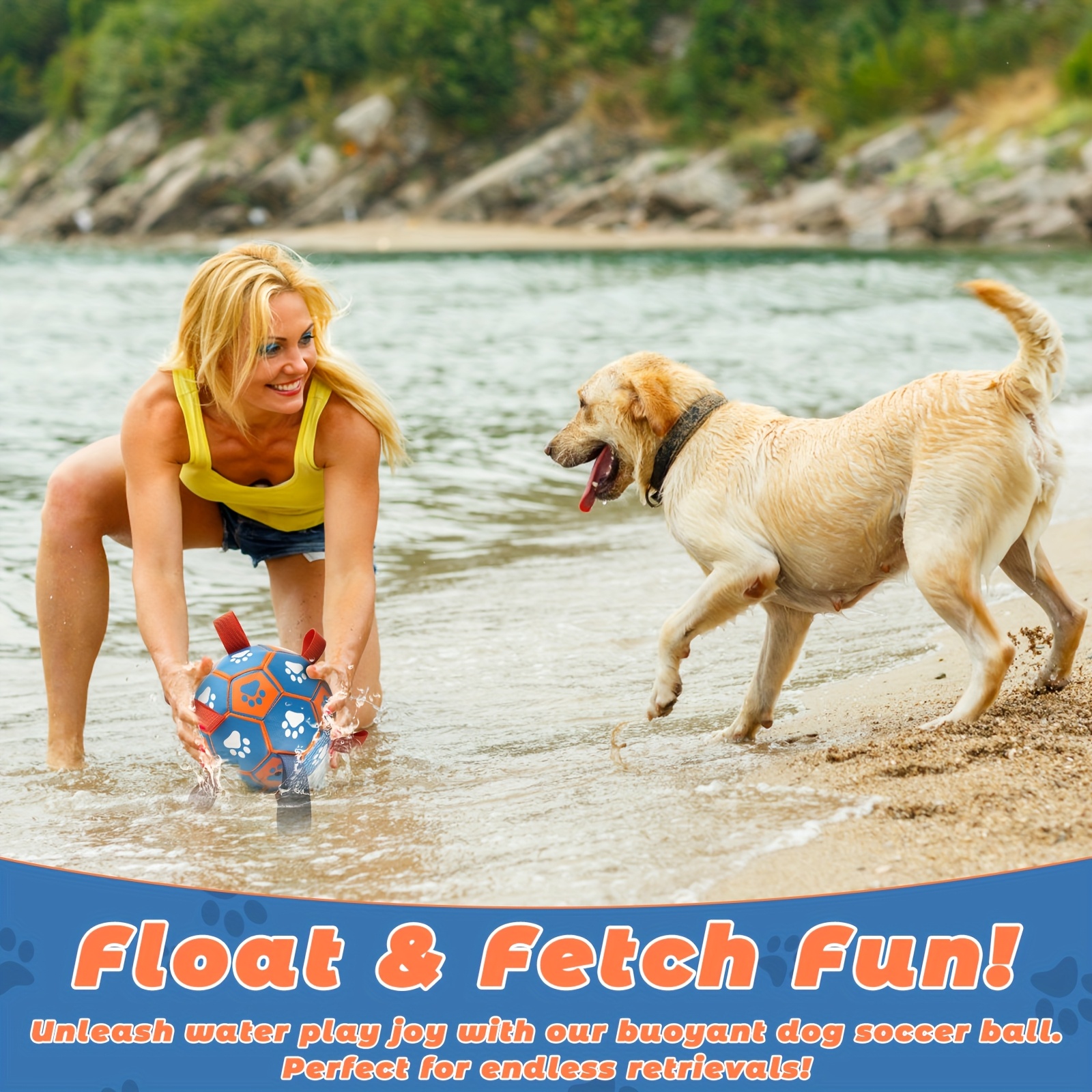 large heavy duty rubber dog soccer ball with tug of   straps inflation like tube individually blowable paw print toy for medium large dogs puppies adults durable chew resistant pet ball for fetch training play herding ball for dogs herding ball for dogs large dog herding ball interactive play ball with tail for dogs dog   herding ball interactive dog ball for large dogs ball thrower for dogs interactive dog ball Product details 7