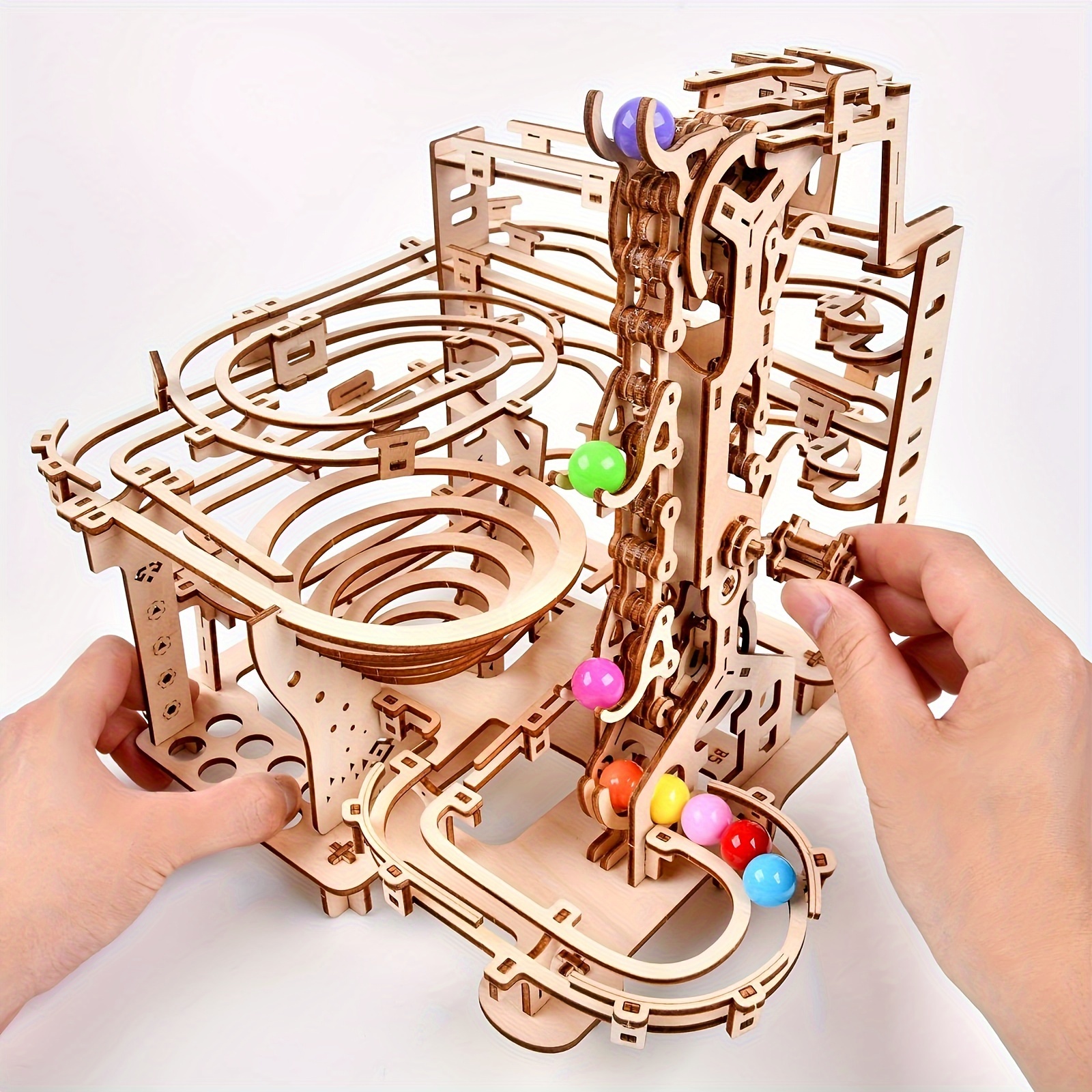 Image of 3d Wooden Puzzle Set - Mechanical Model Construction Kit For Grown-ups, Brain Teaser Puzzle Assembly Model, Wooden Puzzle Hobby Gift For Adults