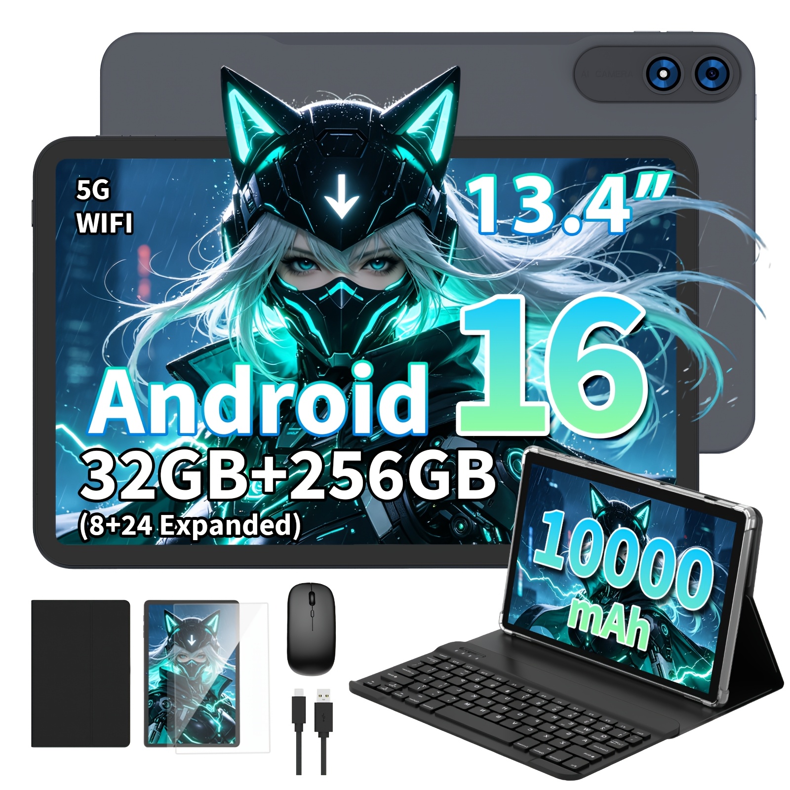 13,4-palčni tablični računalnik , 16 tablični računalnik, 32 GB (8 GB + 24 GB) RAM, 256 GB ROM, 10000 mAh, T615, osemjedrni procesor, 1920x1200,