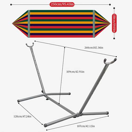 double hammock with space saving steel stand anti tip portable camping hammock multifunctional with storage bag supports up to 204 12 kg ideal for garden patio outdoor camping