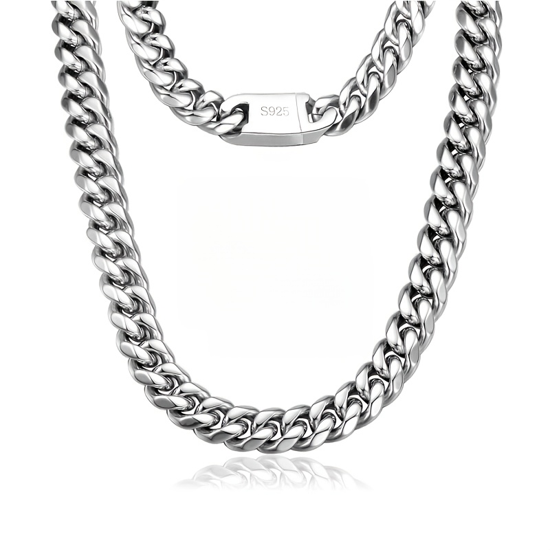 

Hip Hop Cuban Link Curb Chain Necklace - Solid 925 Sterling Silver, , Hypoallergenic, And Nickel-free Jewelry For Men And Women - Ideal For Everyday Wear, Gift , And Special Occasions