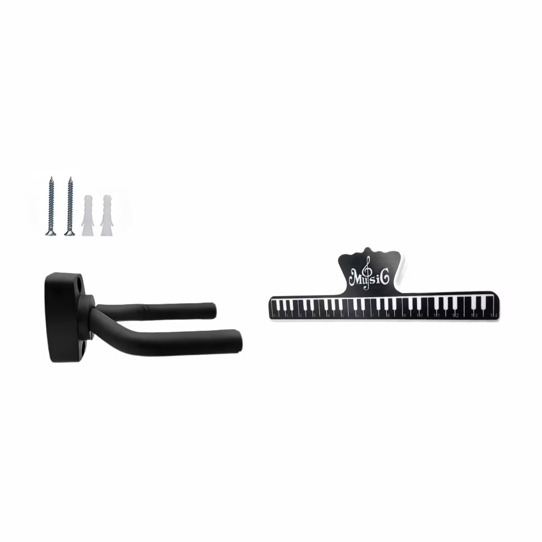 TEMU Set pezzi: Supporto da parete per chitarra + Porti spartiti con viti in omaggio. Supporto da parete per chitarra elegante - Un cavalletto per