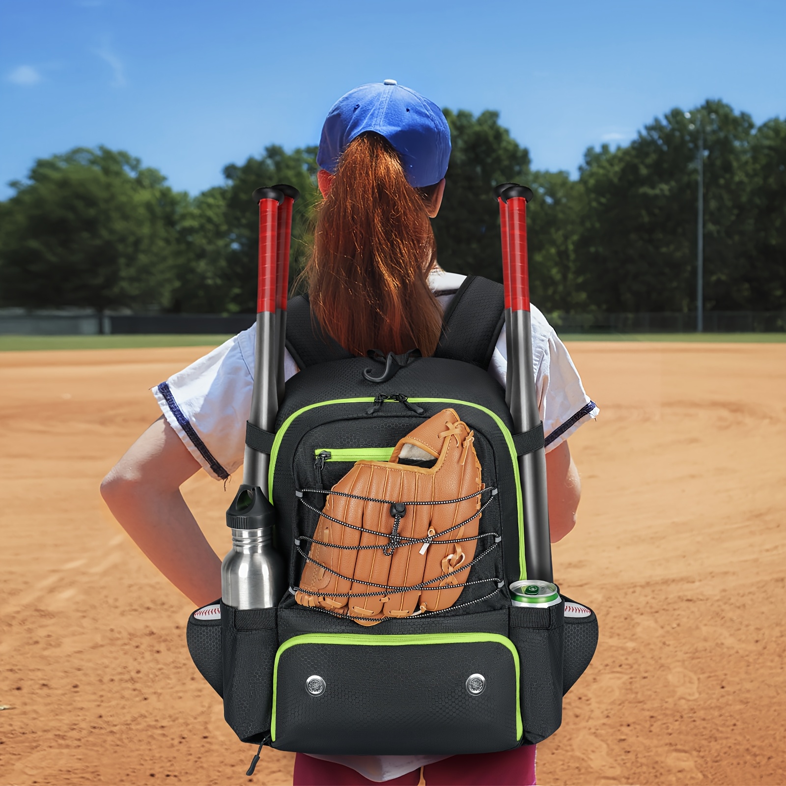 Softball Bag,Lightweight Baseball Bat Backpack with ShoeCompartment,Baseball Bag HMLIN Baseball Bag,Baseball Backpack, Softball Bat Bag with  main image 4