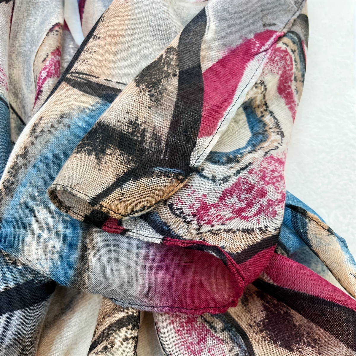 богемный шик яркая круглая печать шарф дышащий солнцезащитный ветронепроницаемый платок для женщин детали 7