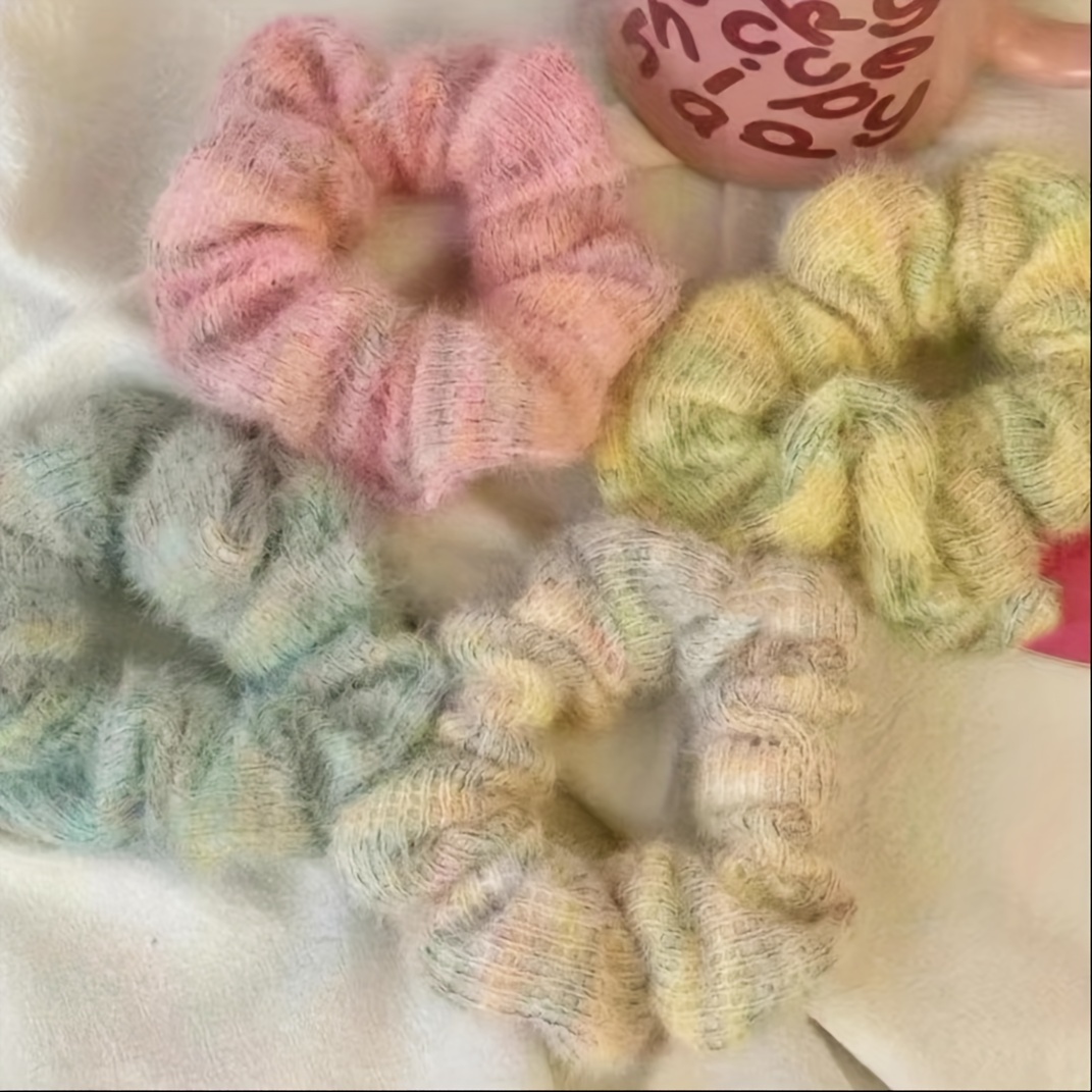 

[customer ] Cozy Scrunchie - Gradient Ice Cream Colors, Large Hair Tie For Women & Girls, Soft Fabric Ponytail Holder