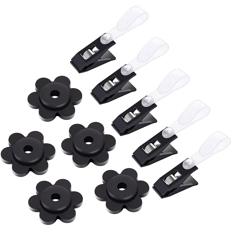 

10pcs Garden Flag Rubber Stoppers & Adjustable Clips - Plastic, No Power Needed, Battery-free Flag Pole Accessories With For Outdoor Use