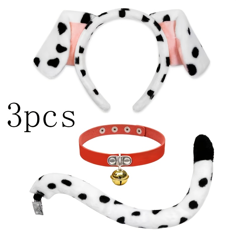 E-shop 3-teiliges Hundekostüm-Zubehörset, inklusive Ohren-Stirnband, Schwanz, Halsband, Unisex, geeignet für Mottopartys, Rollenspiele, Weihnachten,