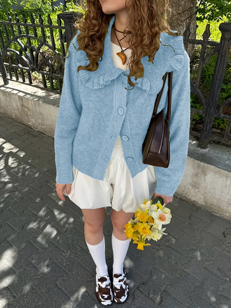 womens elegant korean style cardigan season Temu Finland