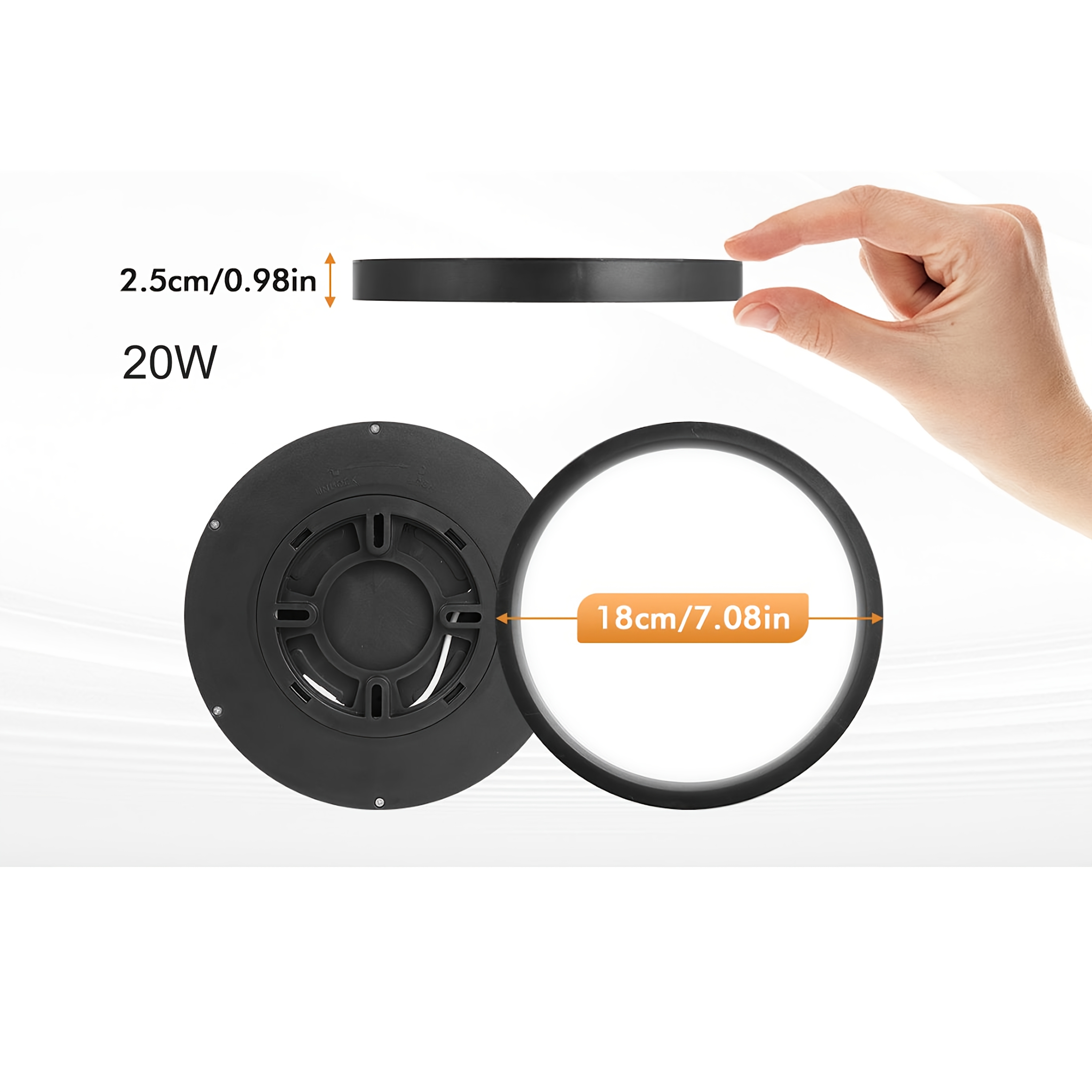 TEMU 2pcs 20w Round Panel Led Ceiling Fixture - Low, Compatible, Cool White Warm White Neutral White, Ac220-240v, High Brightness Indoor Lighting,