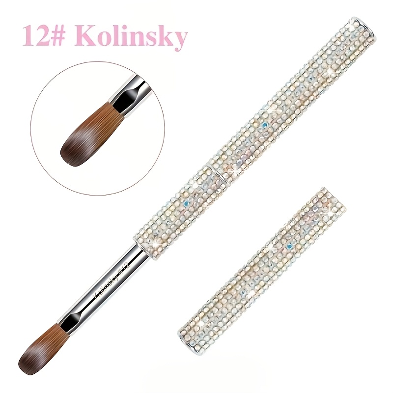 TEMU A Kolinsky Acrylic Nail Brush With A Gradient Handle - Professional Acrylic Application Tool For Extended Nail Art And Nail Design, Suitable For