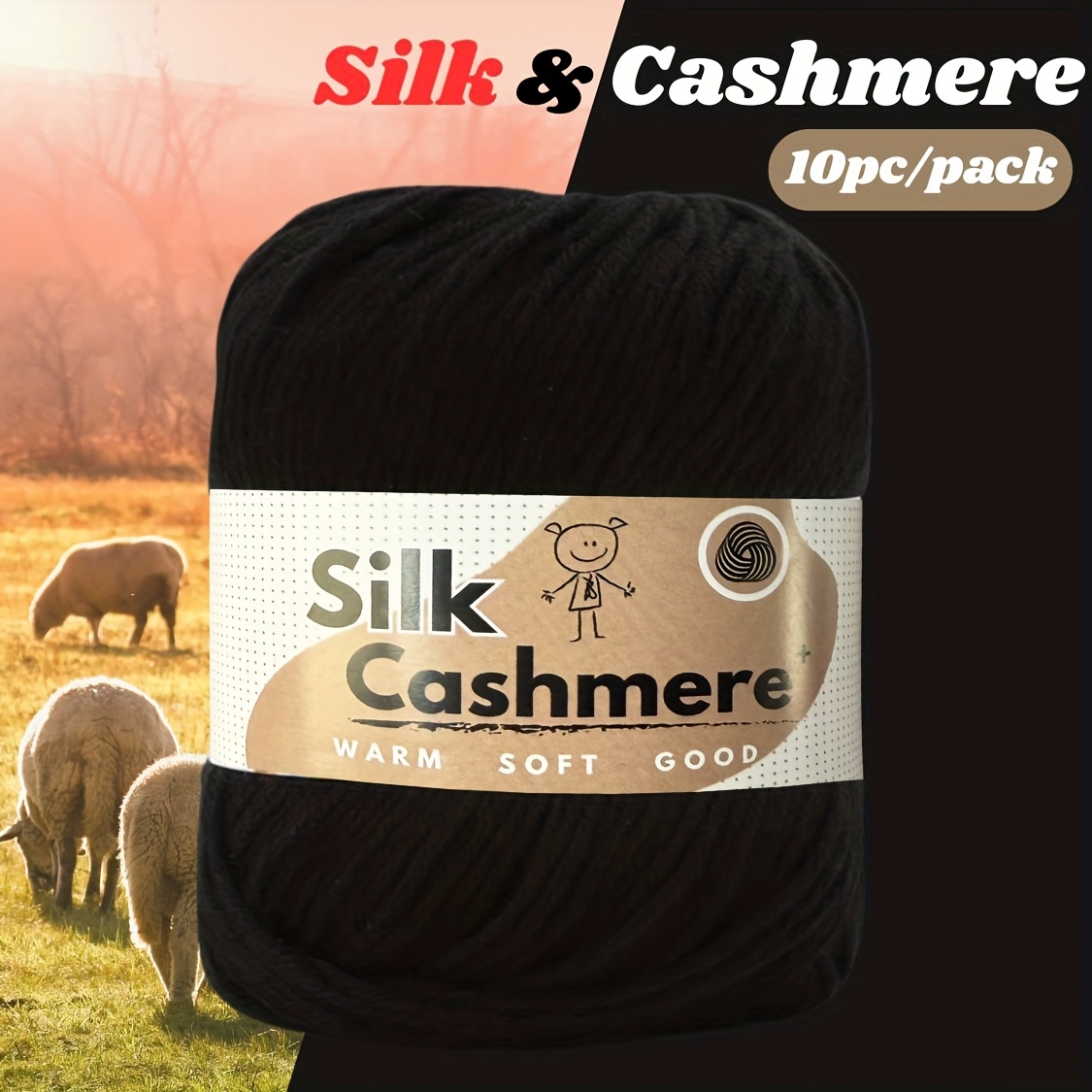 TEMU 10pcs Silk Cashmere Yarn Dk Double Knitting, High Quality, Soft And Warm, For Crochet And Knitting, For Christmas, Halloween, Easter,