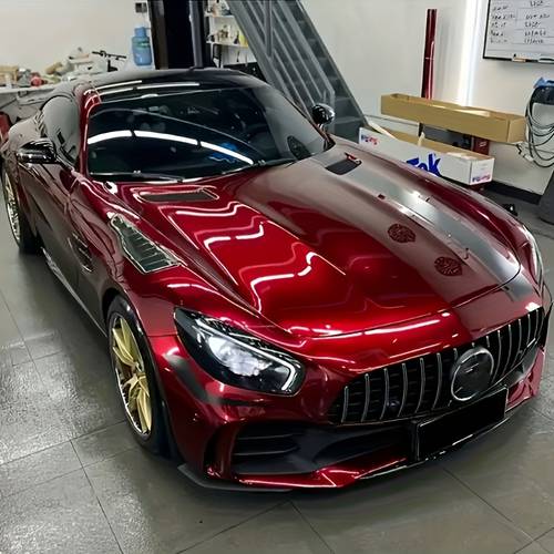 automotive red pvc film 19 7 inch 118 1 inch scratch resistant and color changing protective sticker durable waterproof no residue smooth texture red car film for vehicle decoration