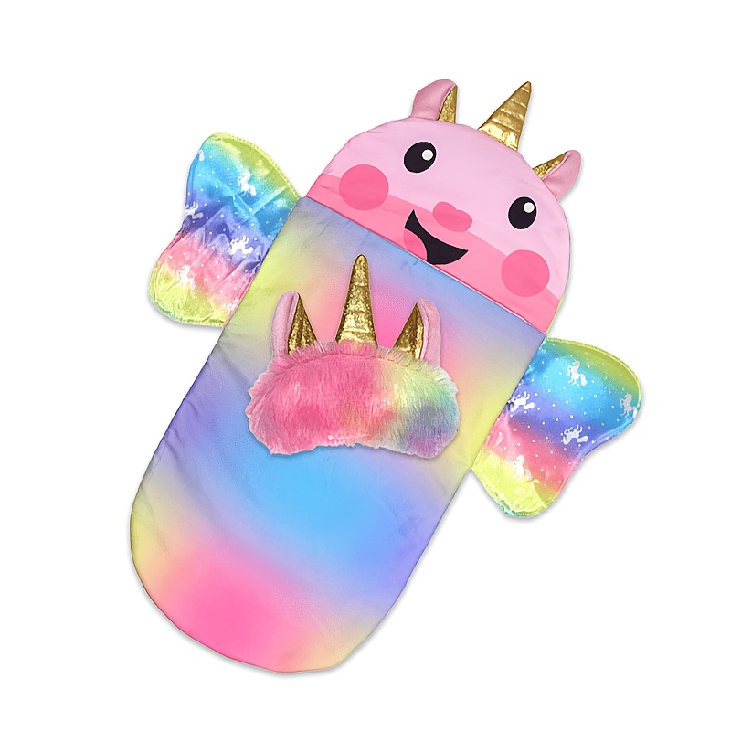 Image of A Sleeping Bag For Dolls With A Cute Eye Mask (doll Not Included), Suitable For 14-18 Inch Toys. The Fluffy Eye Mask Is Adorable, And The Sleeping Bag With Cute Is Soft And Comfortable