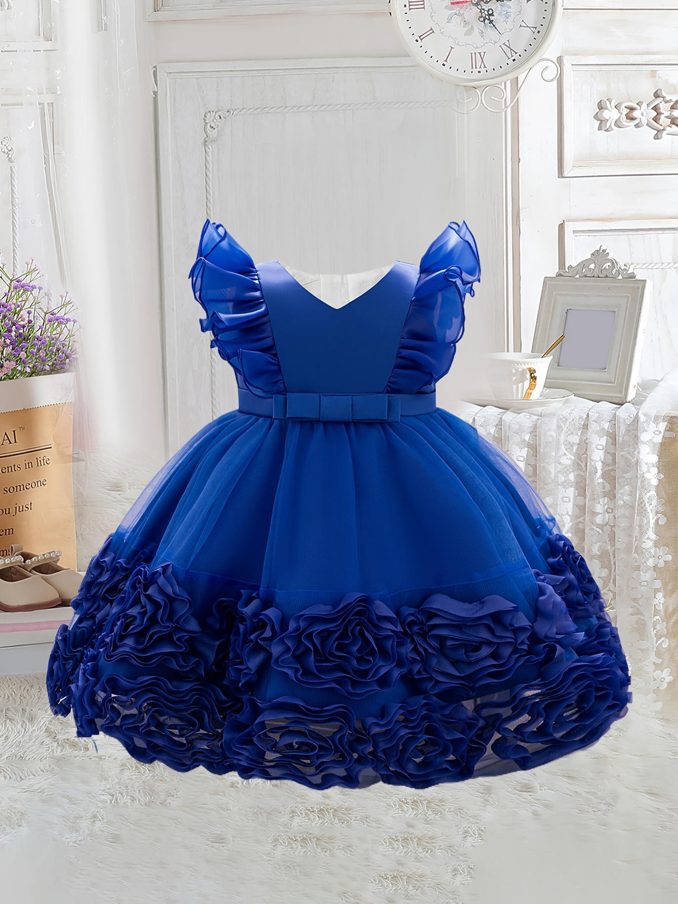 new baby girl princess dress small flutter sleeves tulle