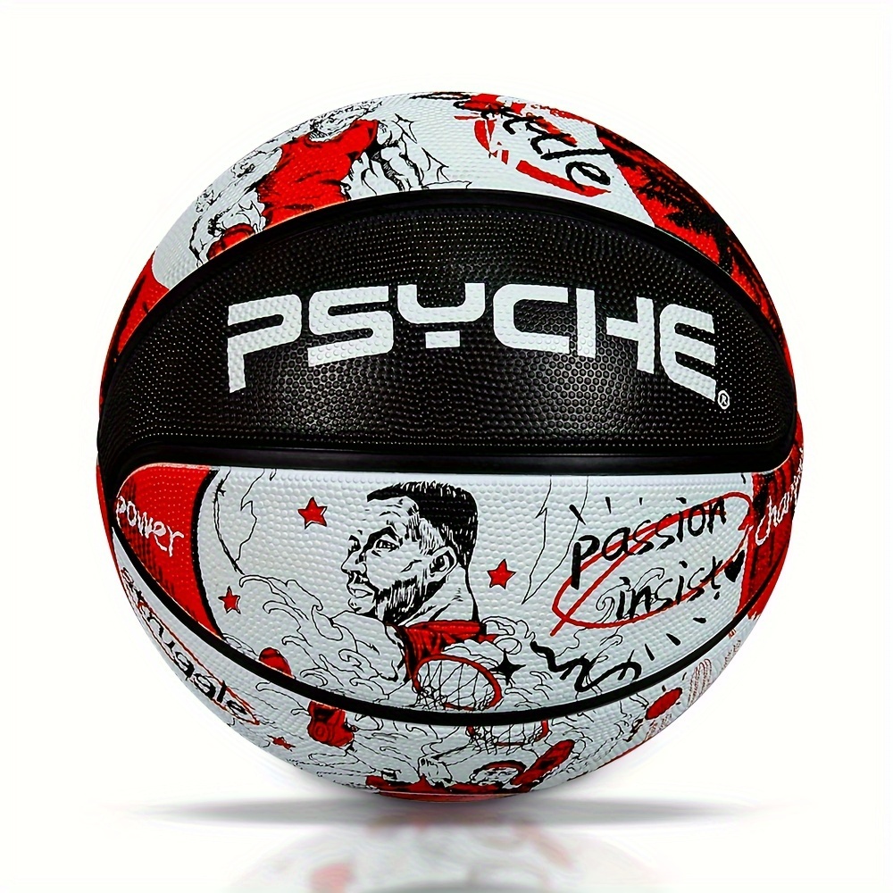 PSYCHE High-Performance Basketball - Cool Design for Training & Competition, Indoor/Outdoor Use, Perfect Holiday Gift - Black/White