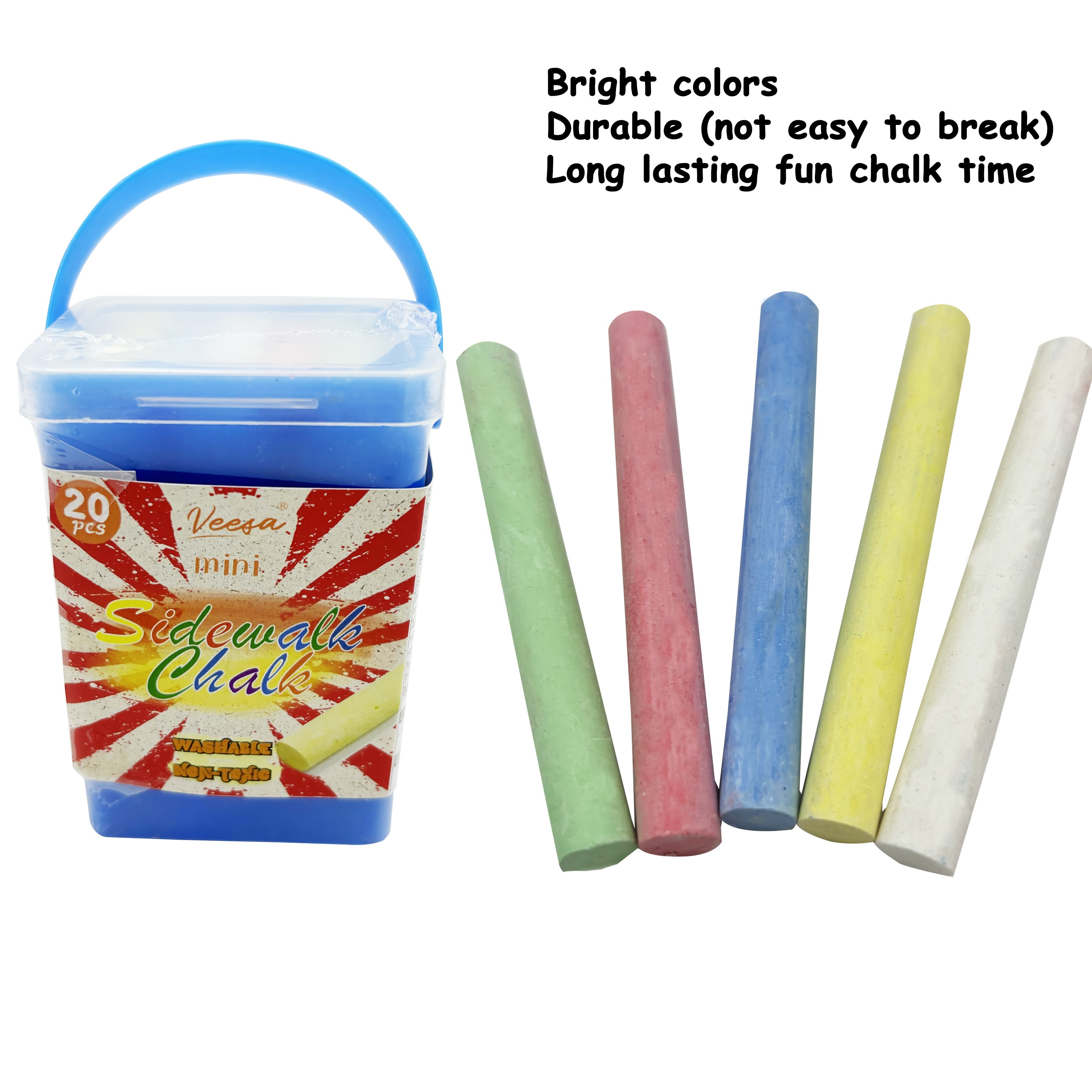 

20pcs Mini Chalk Sticks, , Less Dust, Non-toxic - Ideal For , Blackboards, Teaching, Drawing, Art & Crafts